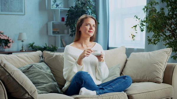 Single-Frau in ihrer Wohnung